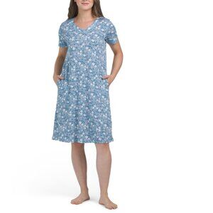 POPPY & CLAY Blue Organic Cotton Peace And Hope Nightgown